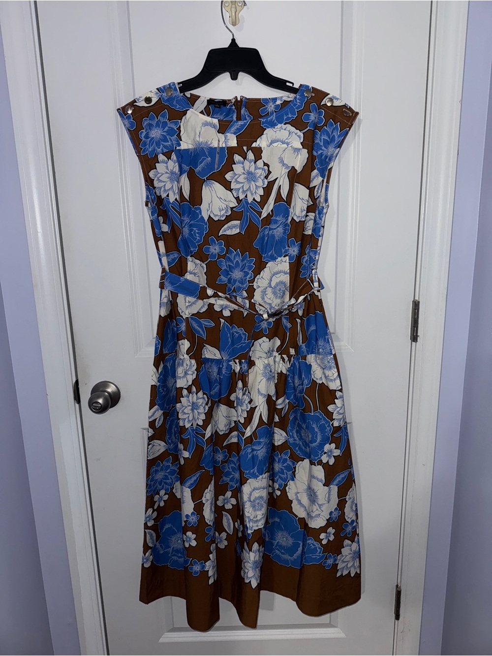 Brand new Talbots Floral Midi Dress in Brown & Blue - Classic Women's Dress